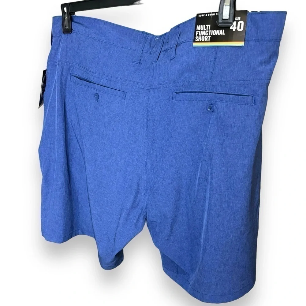 NWT Surf and Swim Co. Men’s Trunks Blue Multi Functional Shorts - Size 40
